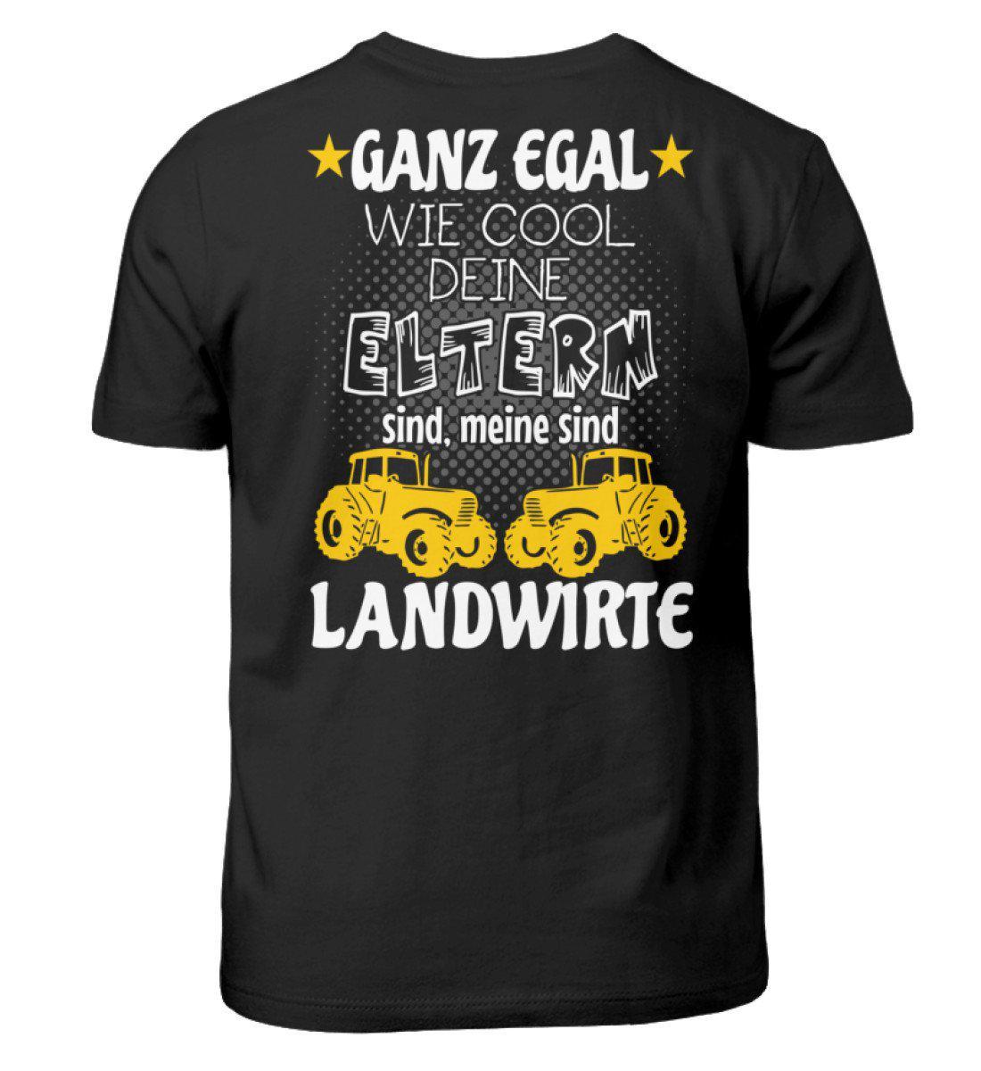 Meine Eltern sind Landwirte (Rückenprint) · Kinder T-Shirt-Kinder T-Shirt-Black-3/4 (98/104)-Agrarstarz