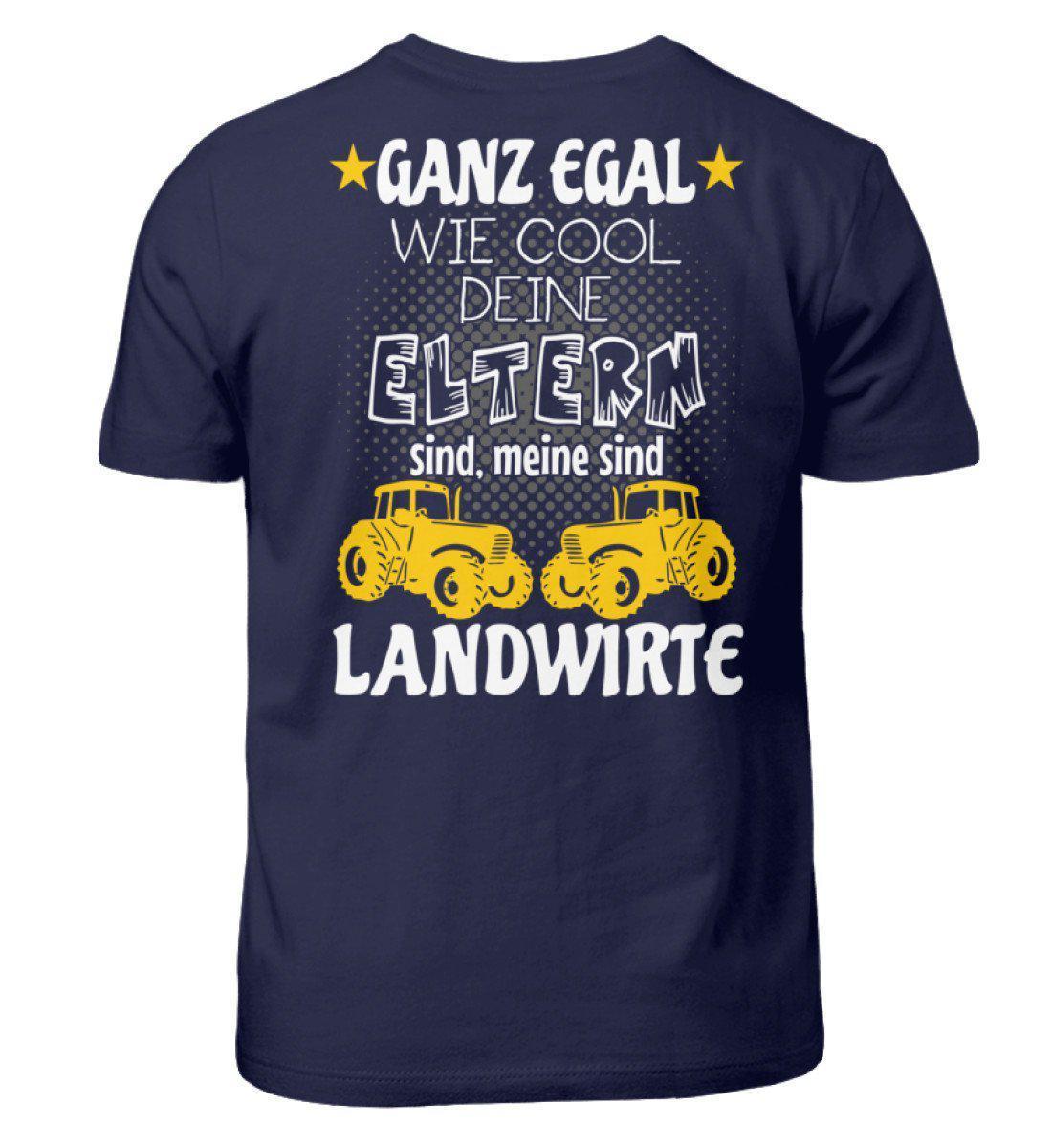 Meine Eltern sind Landwirte (Rückenprint) · Kinder T-Shirt-Kinder T-Shirt-Navy-3/4 (98/104)-Agrarstarz