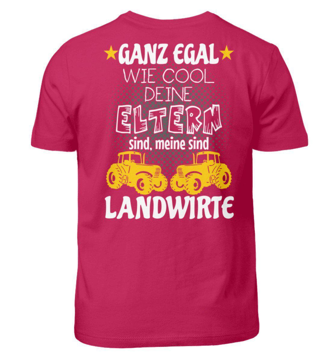 Meine Eltern sind Landwirte (Rückenprint) · Kinder T-Shirt-Kinder T-Shirt-Sorbet-3/4 (98/104)-Agrarstarz