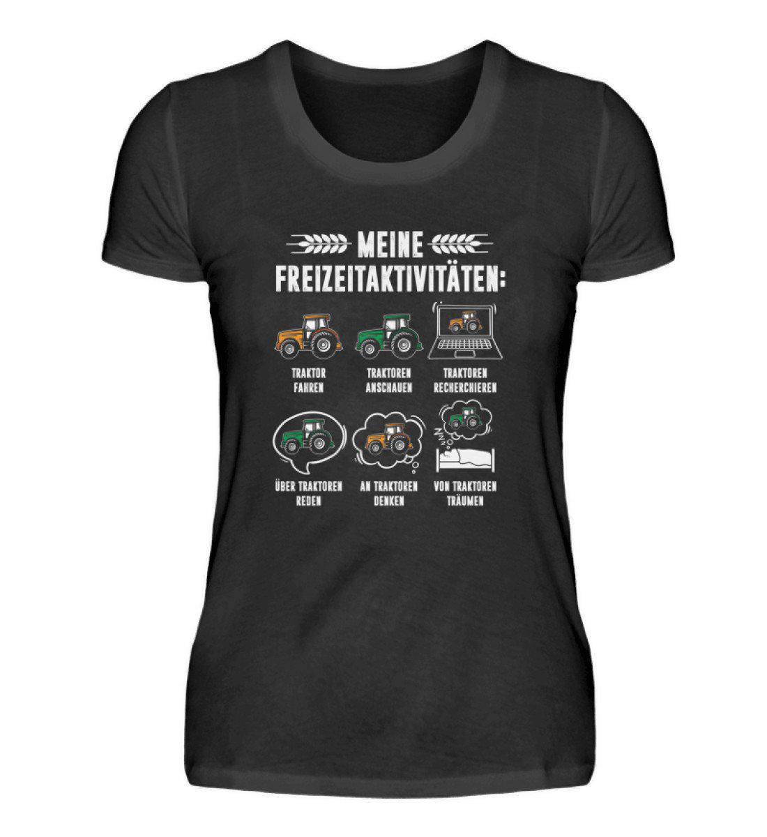 Meine Freizeitaktivitäten · Damen T-Shirt-Damen Basic T-Shirt-Black-S-Agrarstarz