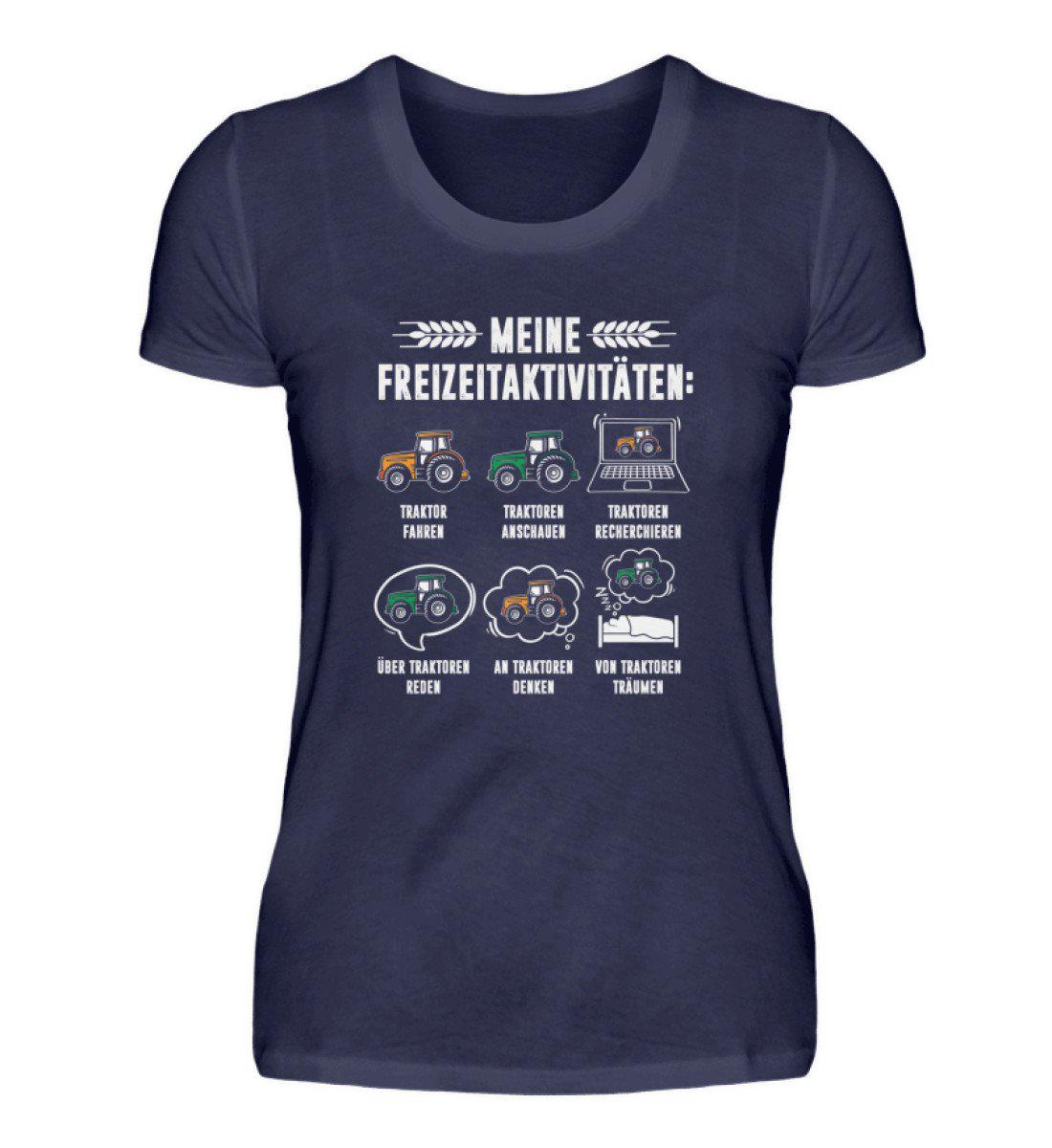 Meine Freizeitaktivitäten · Damen T-Shirt-Damen Basic T-Shirt-Navy-S-Agrarstarz