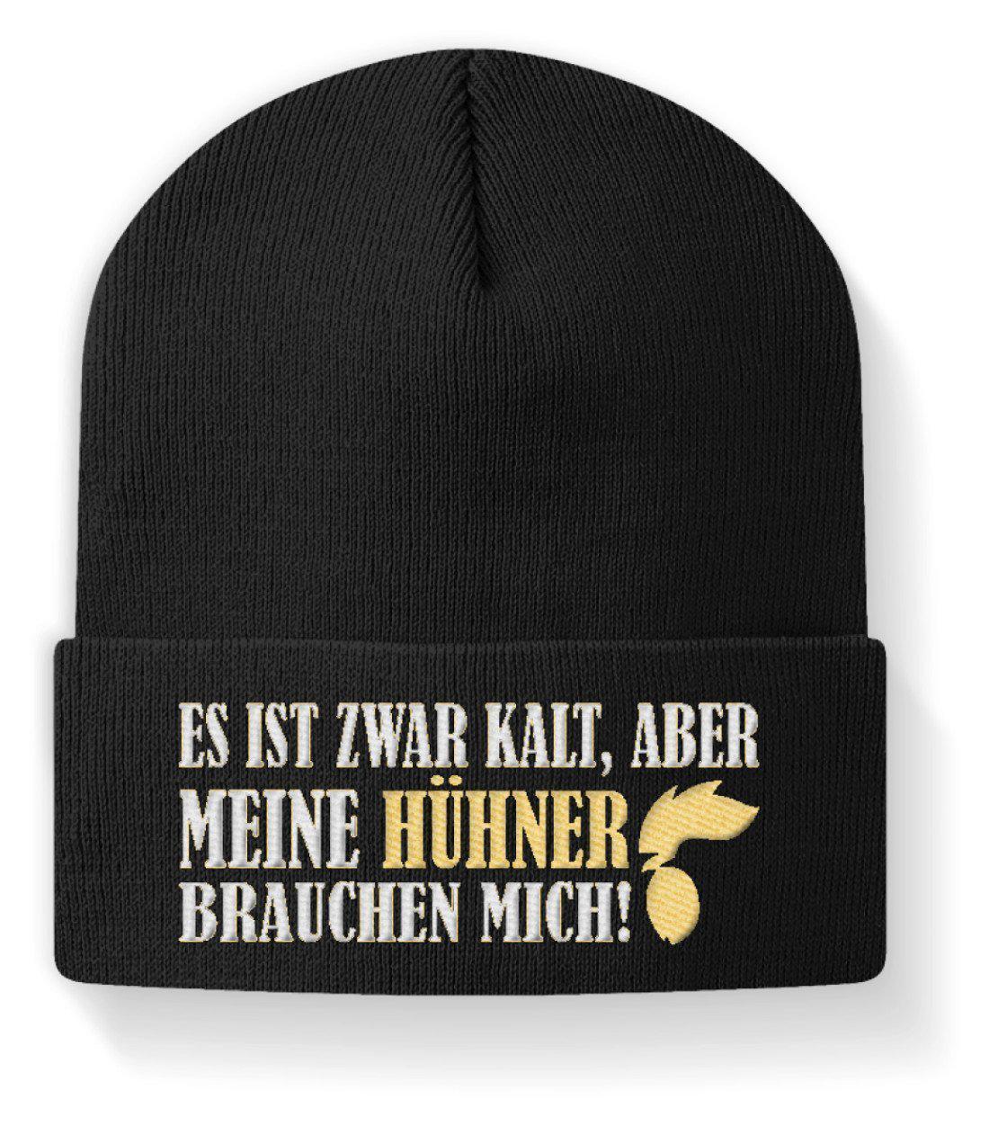Meine Hühner brauchen mich · Beanie Mütze-Beanie mit Stick-Black-M-Agrarstarz