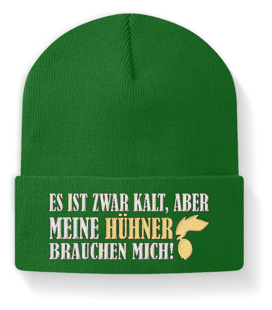 Meine Hühner brauchen mich · Beanie Mütze-Beanie mit Stick-Kelly Green-M-Agrarstarz