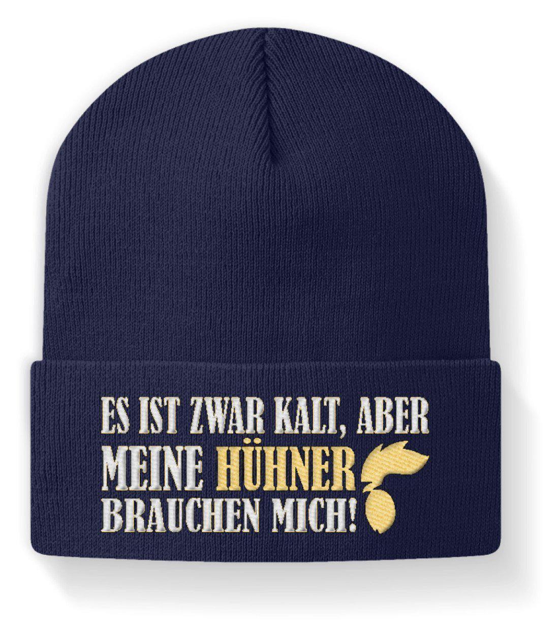 Meine Hühner brauchen mich · Beanie Mütze-Beanie mit Stick-Navy-M-Agrarstarz