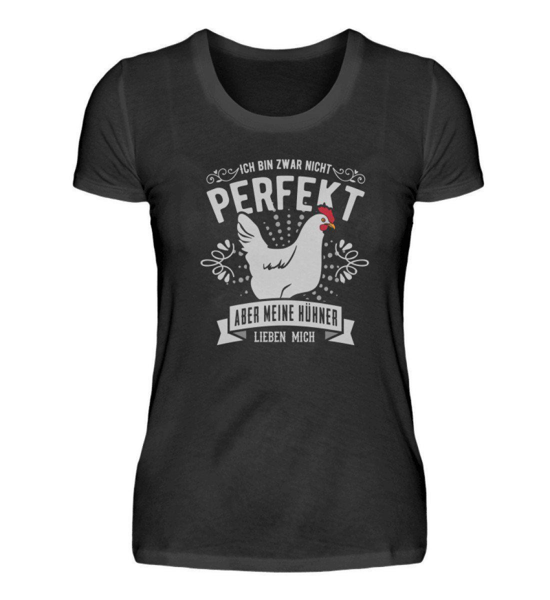 Meine Hühner lieben mich · Damen T-Shirt-Damen Basic T-Shirt-Black-S-Agrarstarz