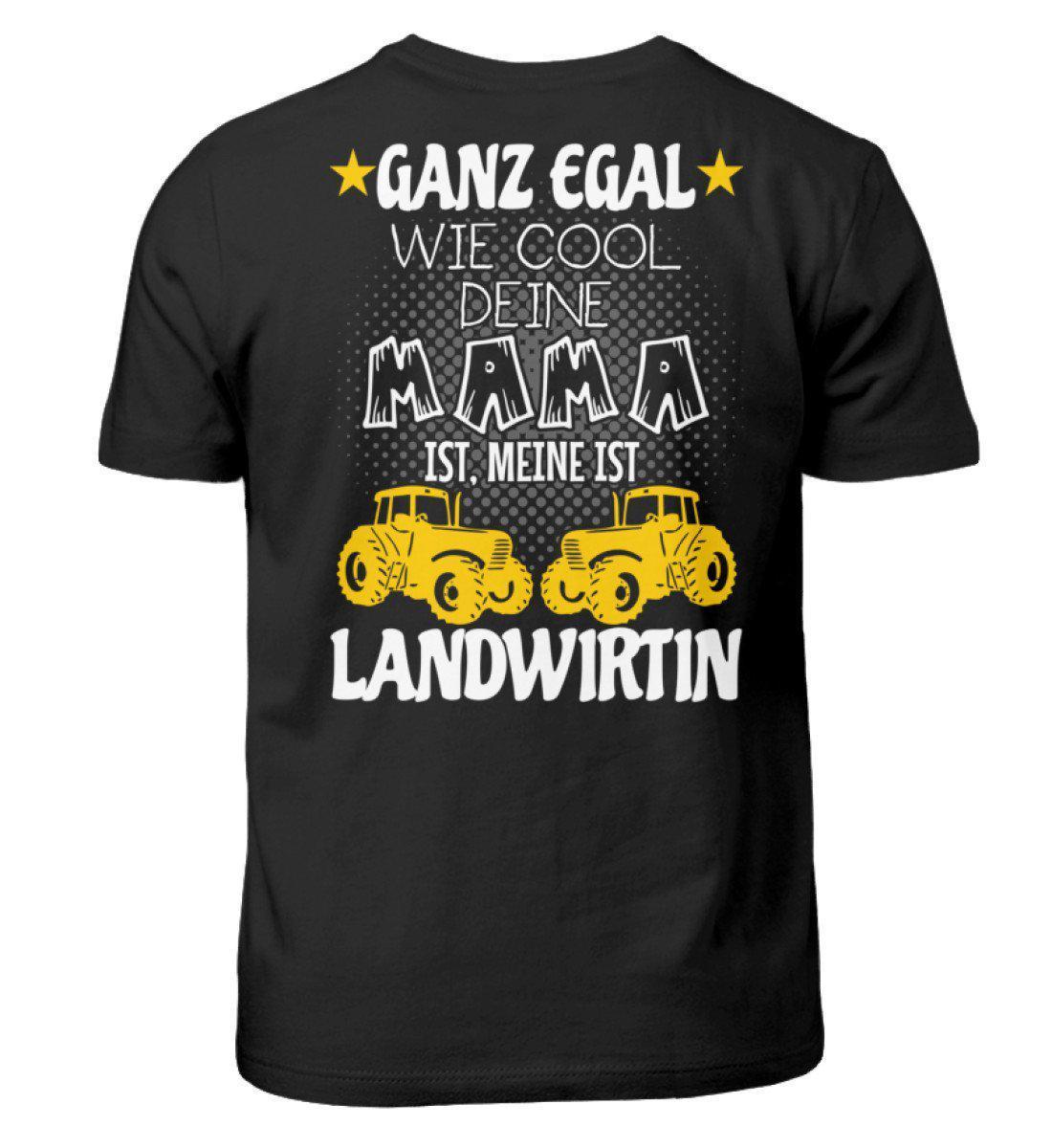 Meine Mama ist Landwirtin (Rückenprint) · Kinder T-Shirt-Kinder T-Shirt-Black-3/4 (98/104)-Agrarstarz