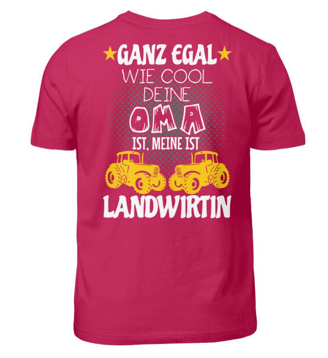 Meine Oma ist Landwirtin (Rückenprint) · Kinder T-Shirt-Kinder T-Shirt-Sorbet-3/4 (98/104)-Agrarstarz