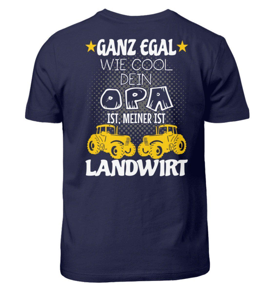 Meine Opa ist Landwirt (Rückenprint) · Kinder T-Shirt-Kinder T-Shirt-Navy-3/4 (98/104)-Agrarstarz