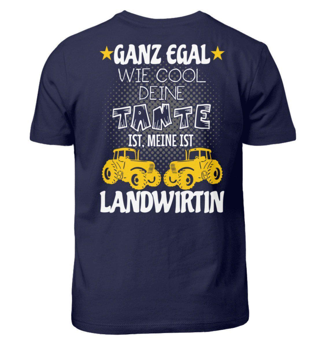 Meine Tante ist Landwirtin (Rückenprint) · Kinder T-Shirt-Kinder T-Shirt-Navy-3/4 (98/104)-Agrarstarz