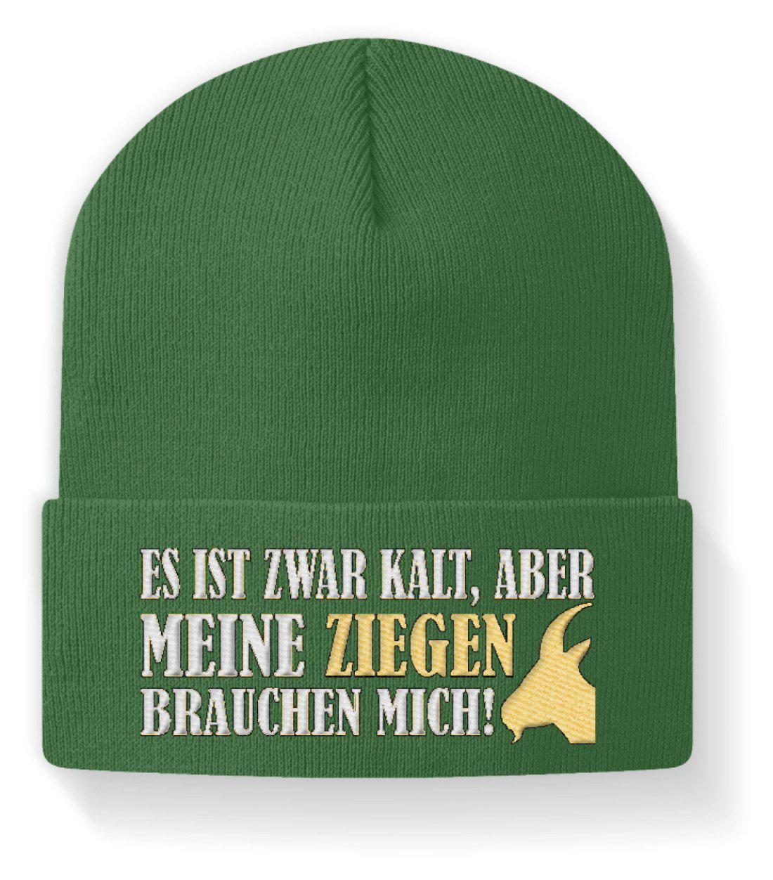 Meine Ziegen brauchen mich · Beanie Mütze-Beanie mit Stick-Moss Green-M-Agrarstarz