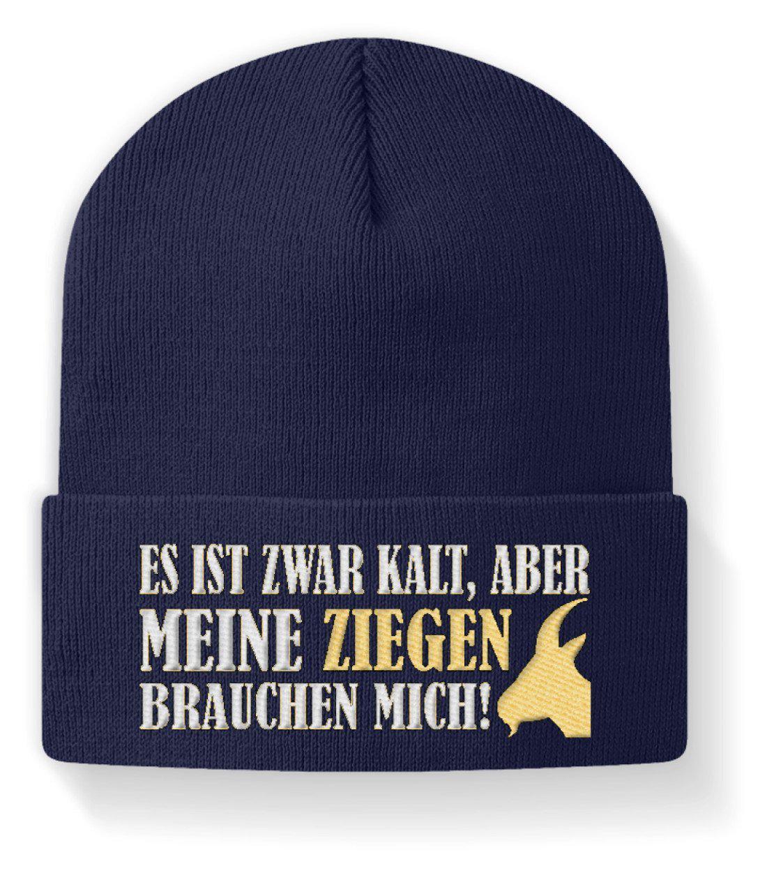 Meine Ziegen brauchen mich · Beanie Mütze-Beanie mit Stick-Navy-M-Agrarstarz