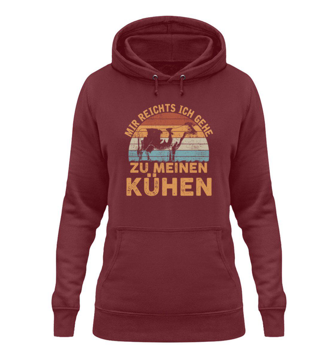 Mir reichts Kühe Retro · Damen Hoodie-Damen Hoodie-Burgundy-XS-Agrarstarz