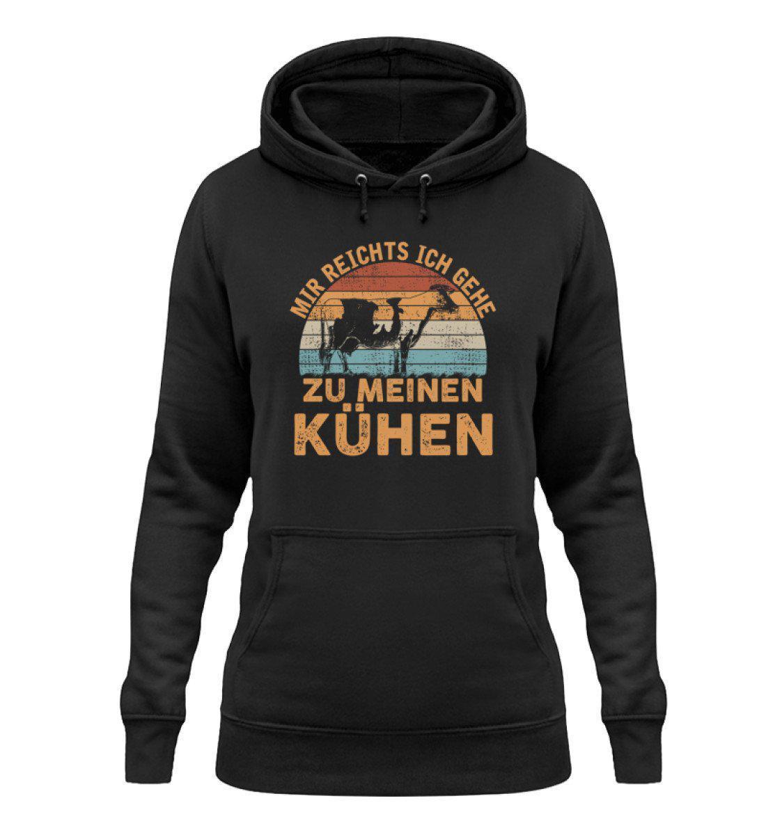 Mir reichts Kühe Retro · Damen Hoodie-Damen Hoodie-Jet Black-XS-Agrarstarz