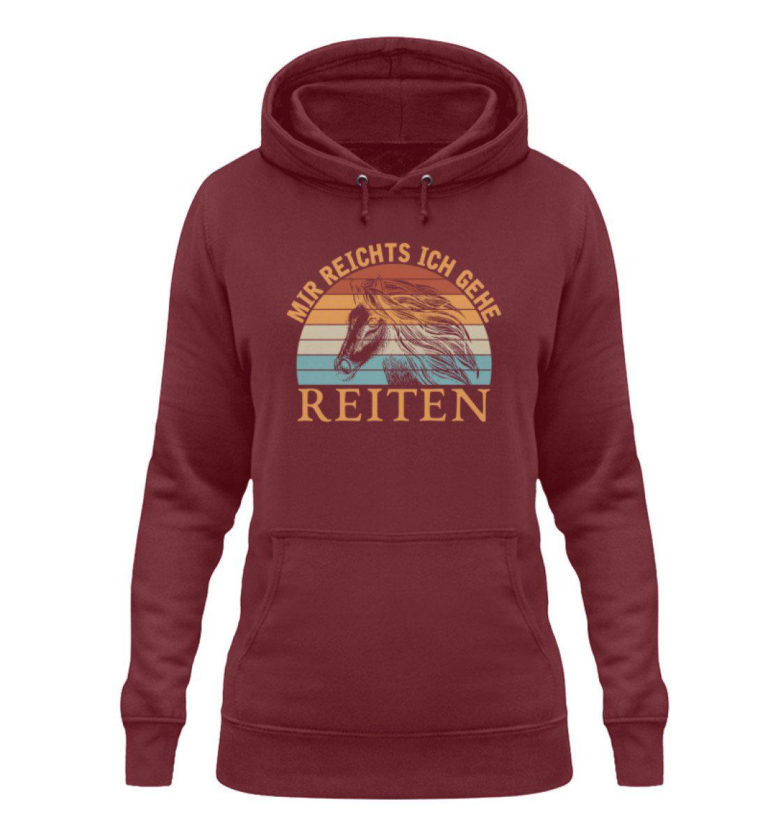 Mir reichts Reiten Retro · Damen Hoodie-Damen Hoodie-Burgundy-XS-Agrarstarz