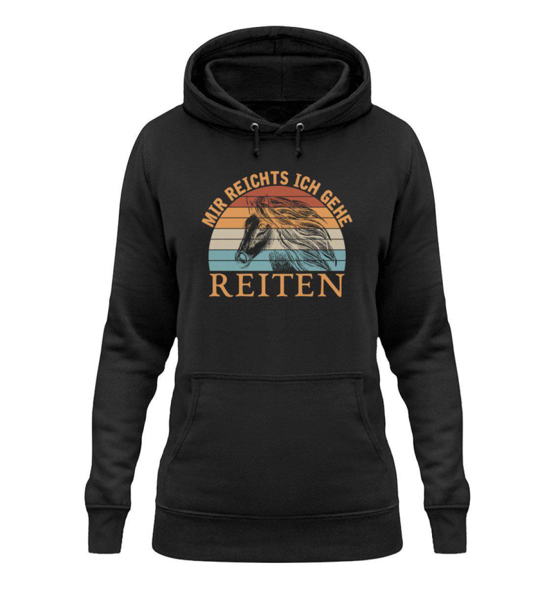 Mir reichts Reiten Retro · Damen Hoodie-Damen Hoodie-Jet Black-XS-Agrarstarz