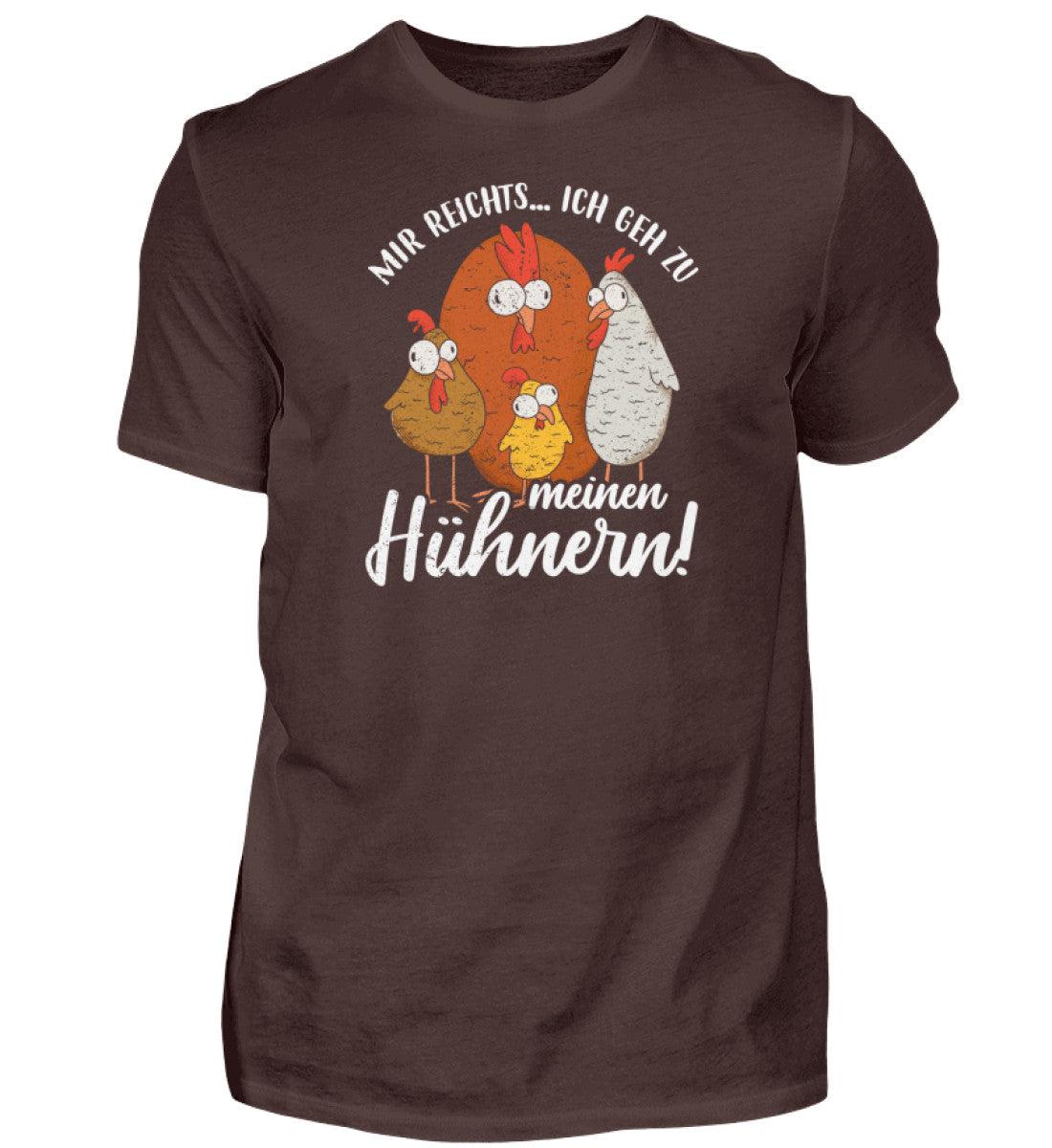 Mir reichts ich geh zu meinen Hühnern · Herren T-Shirt-Herren Basic T-Shirt-Brown-S-Agrarstarz