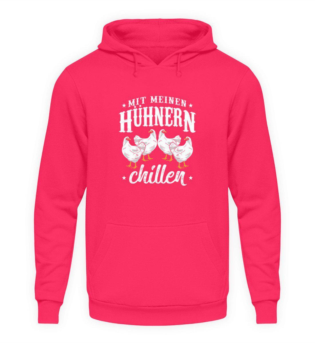 Mit Hühnern chillen · Unisex Kapuzenpullover Hoodie-Unisex Hoodie-Hot Pink-S-Agrarstarz