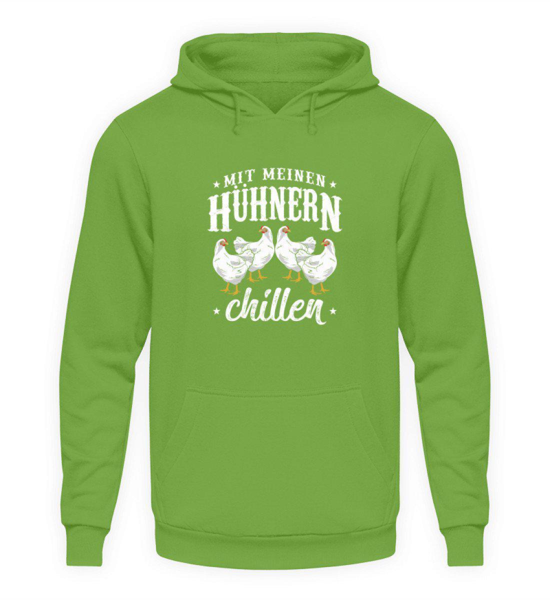 Mit Hühnern chillen · Unisex Kapuzenpullover Hoodie-Unisex Hoodie-LimeGreen-S-Agrarstarz