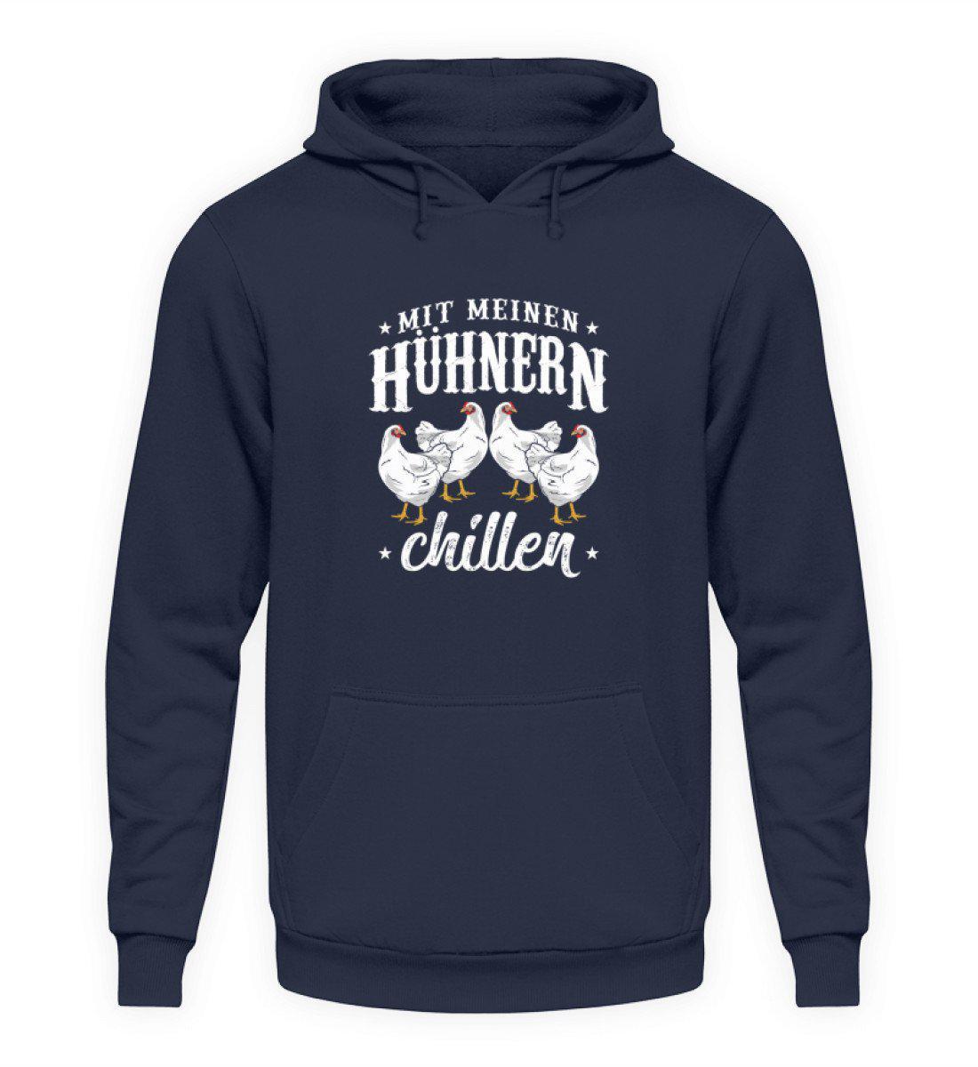 Mit Hühnern chillen · Unisex Kapuzenpullover Hoodie-Unisex Hoodie-Oxford Navy-S-Agrarstarz