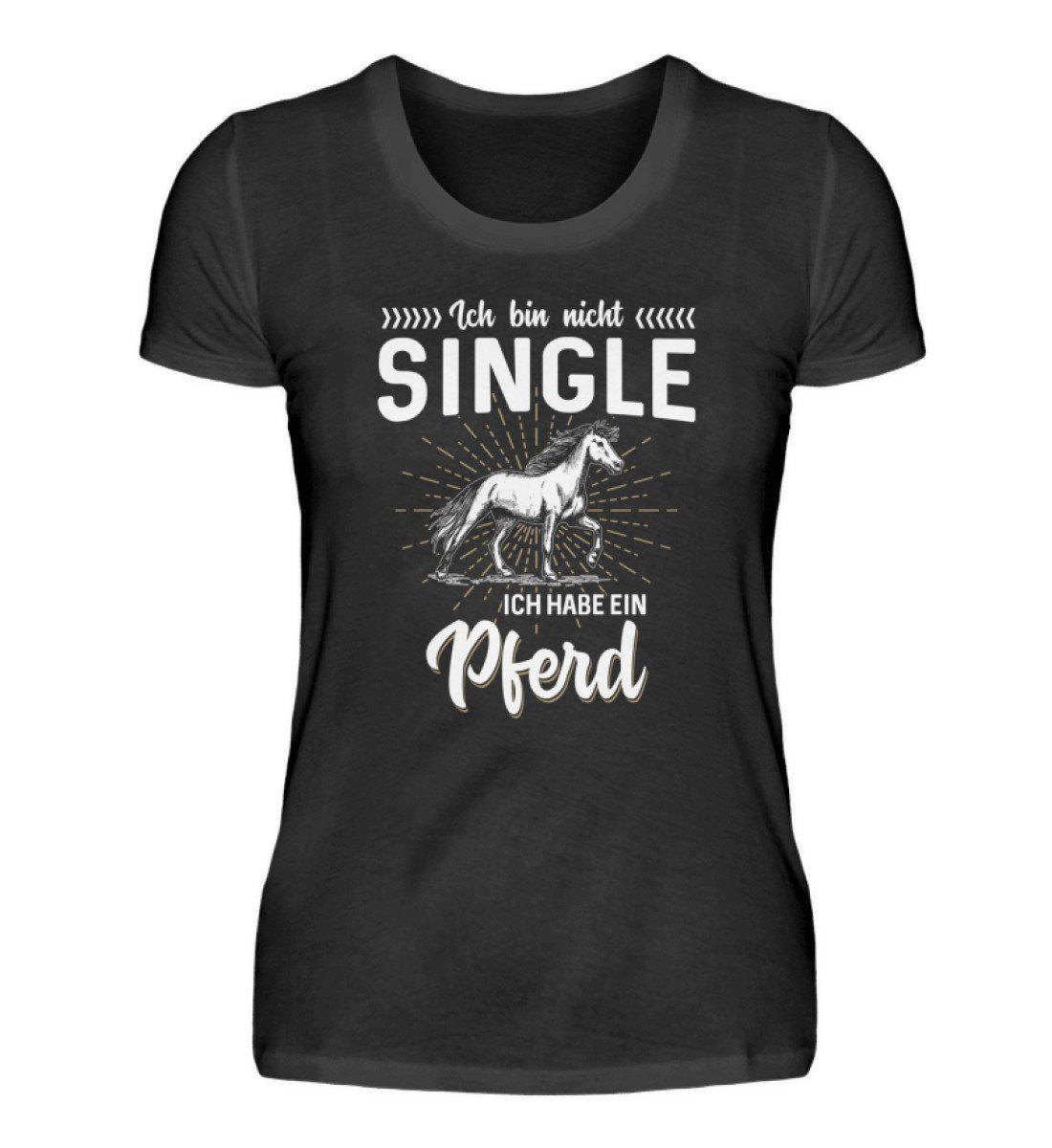 Nicht single Pferd · Damen T-Shirt-Damen Basic T-Shirt-Black-S-Agrarstarz