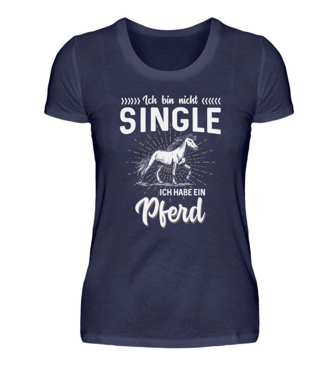 Nicht single Pferd · Damen T-Shirt-Damen Basic T-Shirt-Navy-S-Agrarstarz