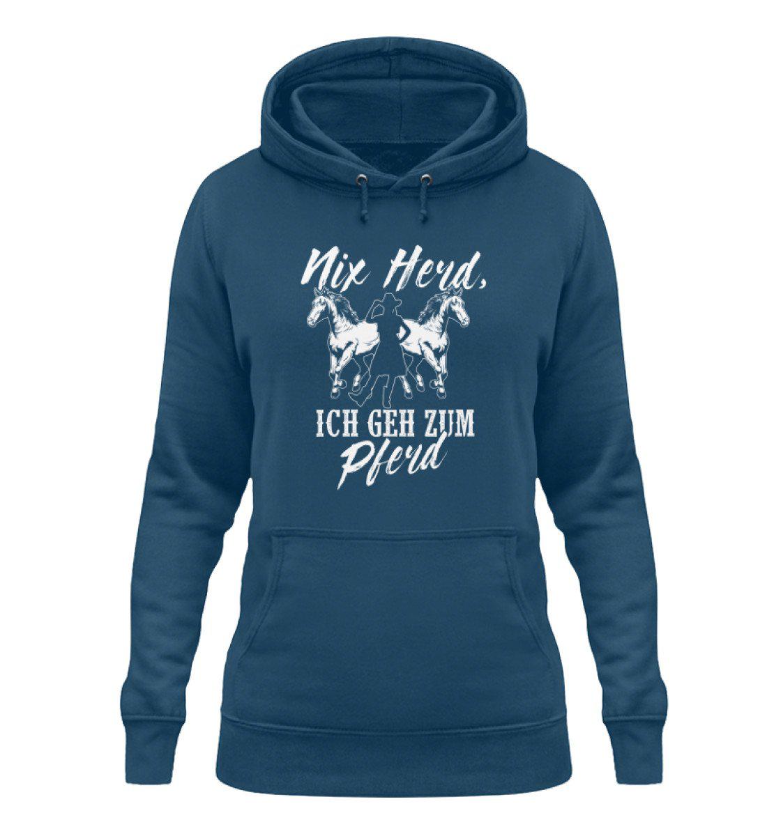 Nix Herd ich geh zum Pferd · Damen Hoodie-Damen Hoodie-Airforce Blue-XS-Agrarstarz