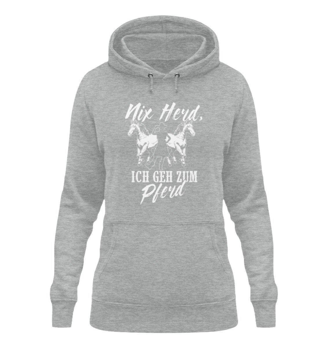 Nix Herd ich geh zum Pferd · Damen Hoodie-Damen Hoodie-Heather Sport Grey-XS-Agrarstarz