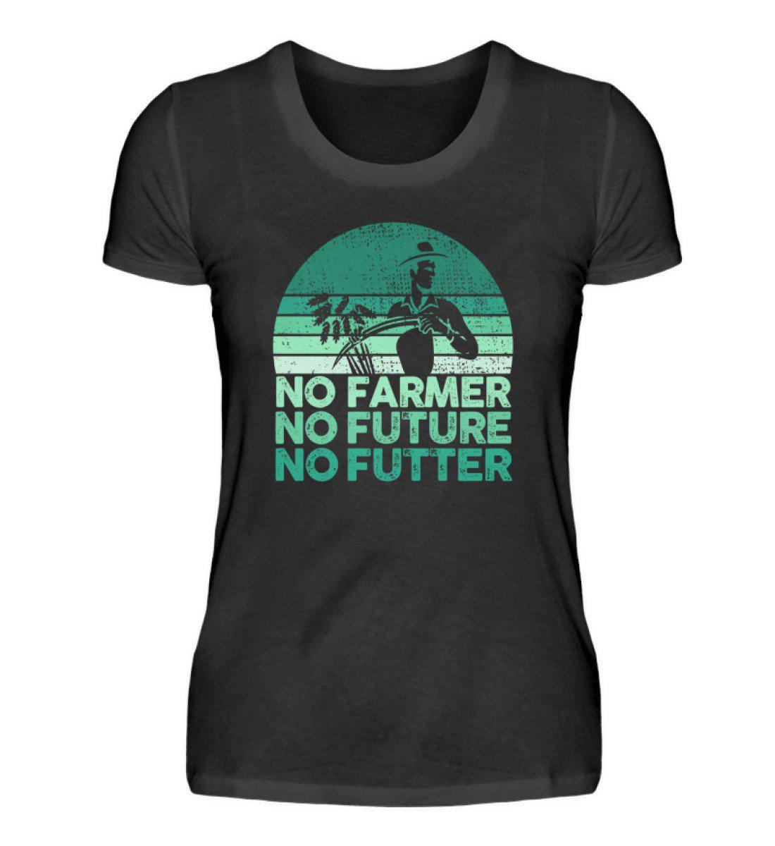 No Farmer no Futter · Damen T-Shirt-Damen Basic T-Shirt-Black-S-Agrarstarz