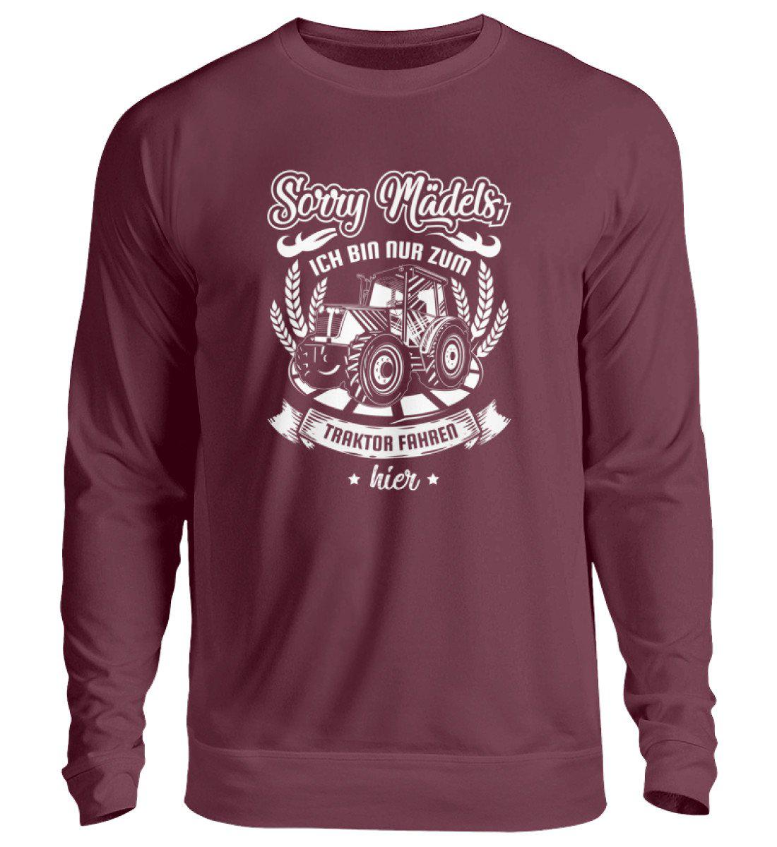 Nur zum Traktor fahren hier · Unisex Sweatshirt Pullover-Unisex Sweatshirt-Burgundy-S-Agrarstarz
