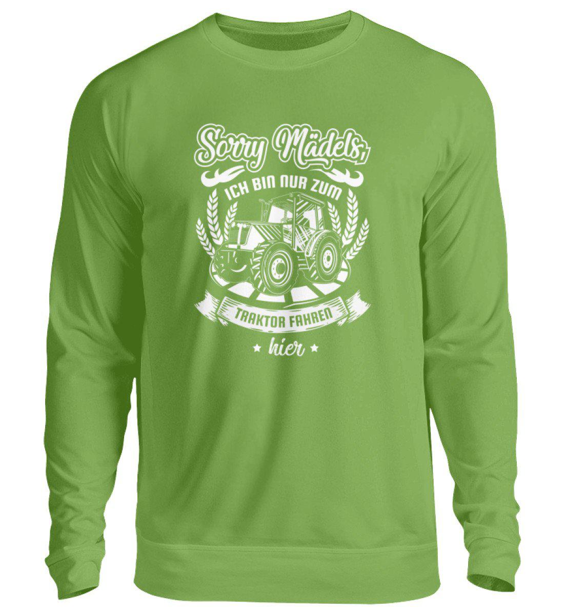 Nur zum Traktor fahren hier · Unisex Sweatshirt Pullover-Unisex Sweatshirt-LimeGreen-S-Agrarstarz