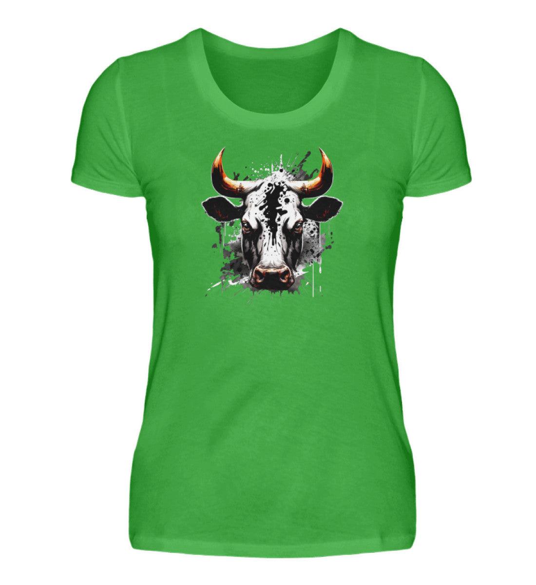 Ochse Wasserfarben 1 · Damen T-Shirt-Damen Basic T-Shirt-Green Apple-S-Agrarstarz