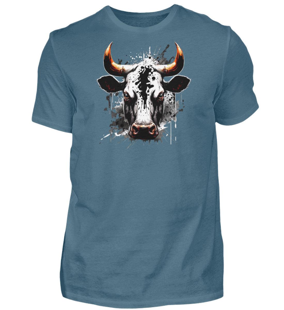 Ochse Wasserfarben 1 · Herren T-Shirt-Herren Basic T-Shirt-Stone Blue-S-Agrarstarz