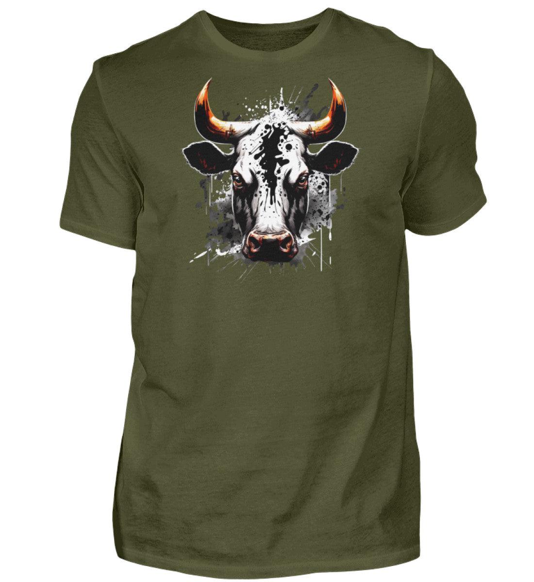 Ochse Wasserfarben 1 · Herren T-Shirt-Herren Basic T-Shirt-Urban Khaki-S-Agrarstarz