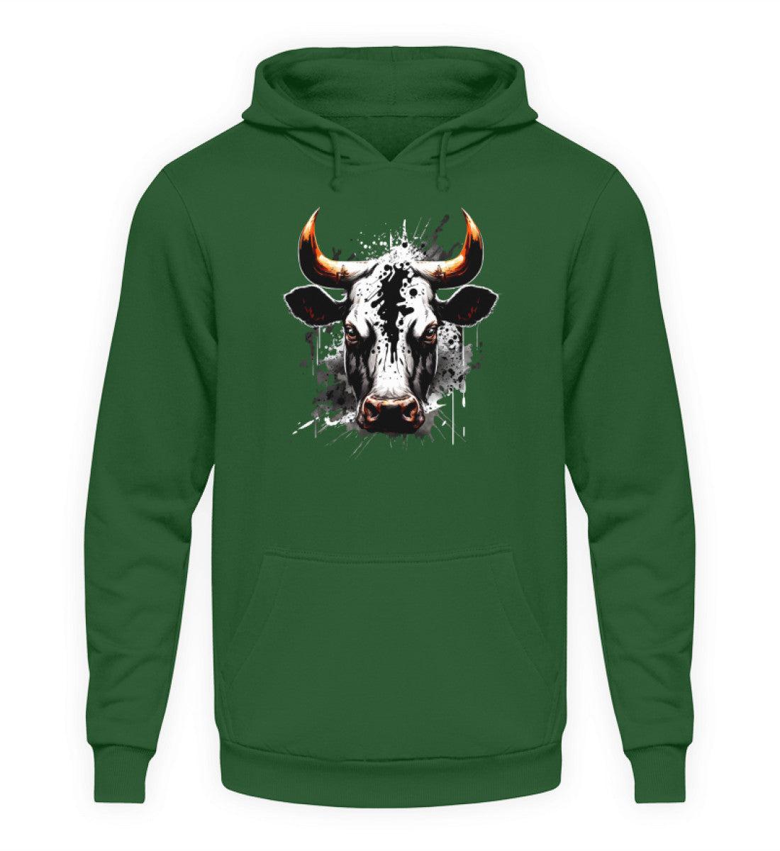 Ochse Wasserfarben 1 · Unisex Kapuzenpullover Hoodie-Unisex Hoodie-Bottle Green-XS-Agrarstarz