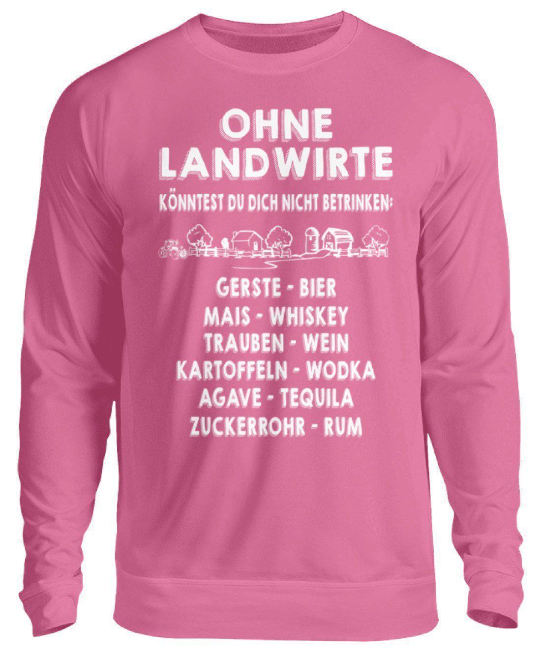 Ohne Landwirte kein Trinken · Unisex Sweatshirt Pullover-Unisex Sweatshirt-Candyfloss Pink-S-Agrarstarz