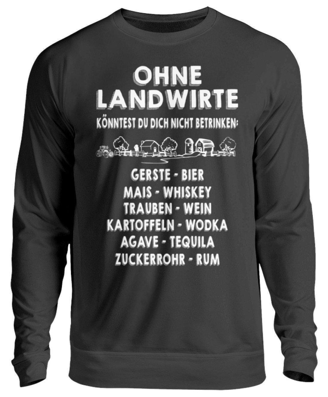 Ohne Landwirte kein Trinken · Unisex Sweatshirt Pullover-Unisex Sweatshirt-Jet Black-S-Agrarstarz