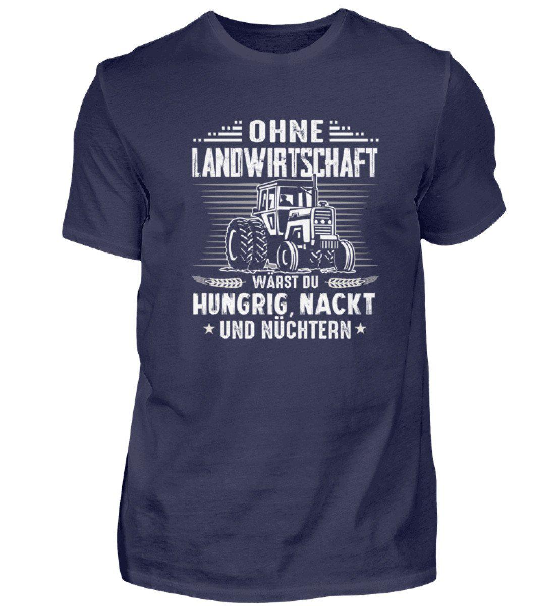 Ohne Landwirtschaft · Herren T-Shirt-Herren Basic T-Shirt-Navy-S-Agrarstarz