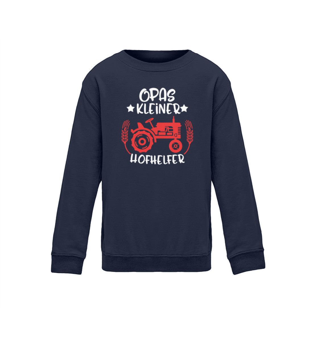 Opas kleiner Hofhelfer · Kinder Sweatshirt-Kinder Sweatshirt-Oxford Navy-12/14 (152/164)-Agrarstarz