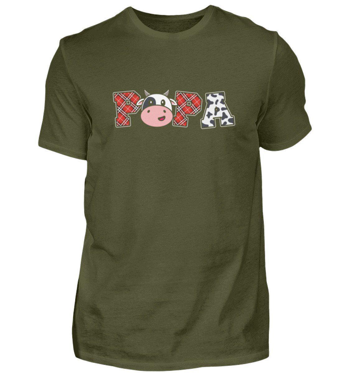 Papa Kühe · Herren T-Shirt-Herren Basic T-Shirt-Urban Khaki-S-Agrarstarz