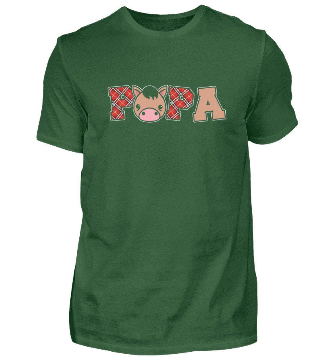 Papa Pferde · Herren T-Shirt-Herren Basic T-Shirt-Bottle Green-S-Agrarstarz