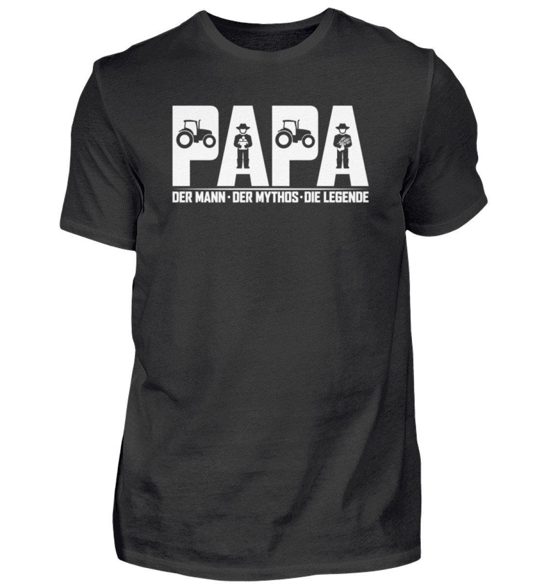Papa Traktor Held · Herren T-Shirt-Herren Basic T-Shirt-Black-S-Agrarstarz