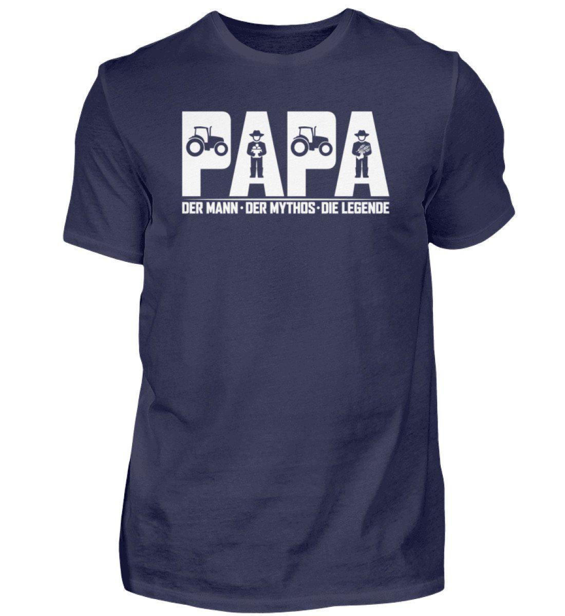 Papa Traktor Held · Herren T-Shirt-Herren Basic T-Shirt-Navy-S-Agrarstarz