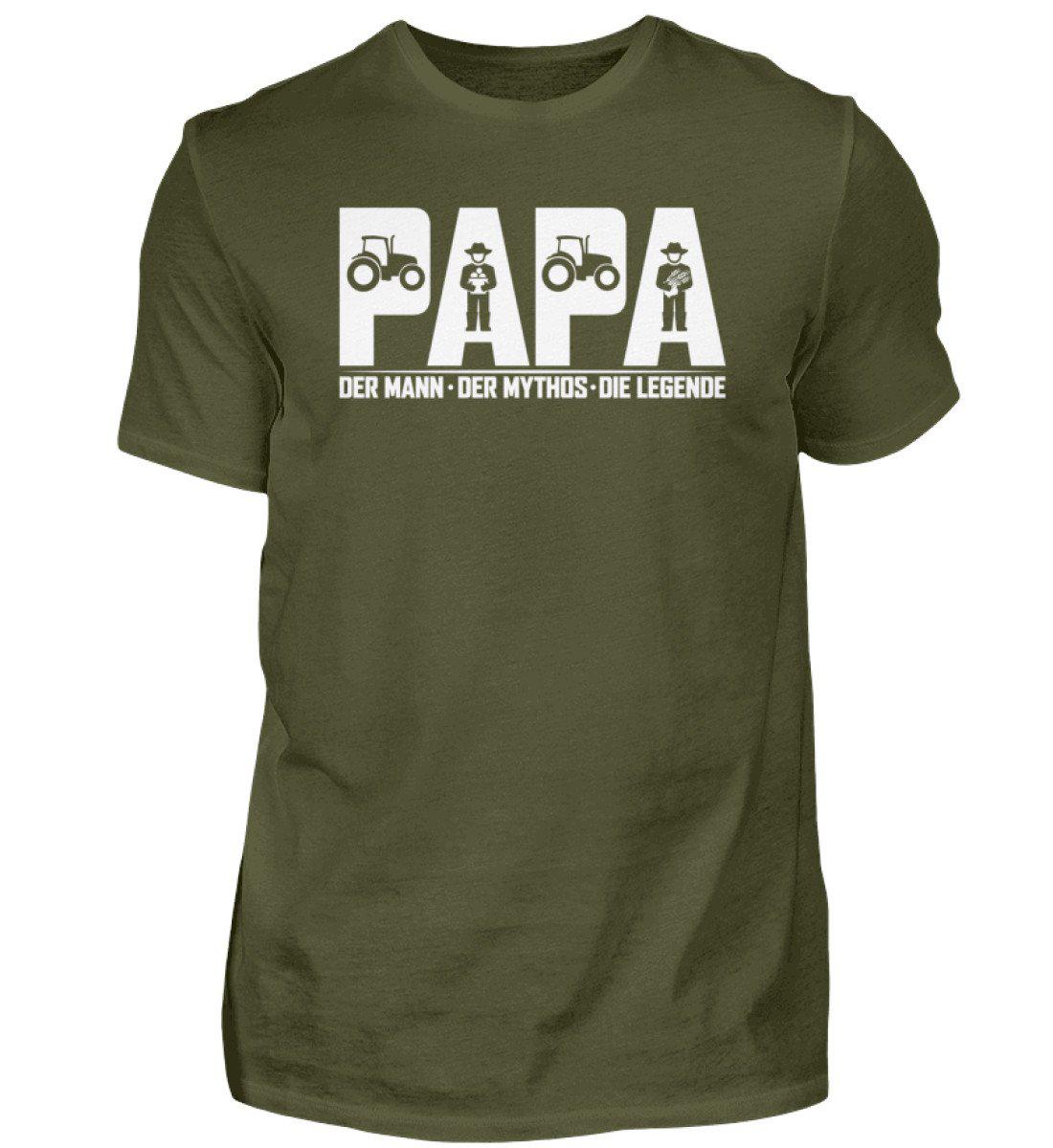 Papa Traktor Held · Herren T-Shirt-Herren Basic T-Shirt-Urban Khaki-S-Agrarstarz