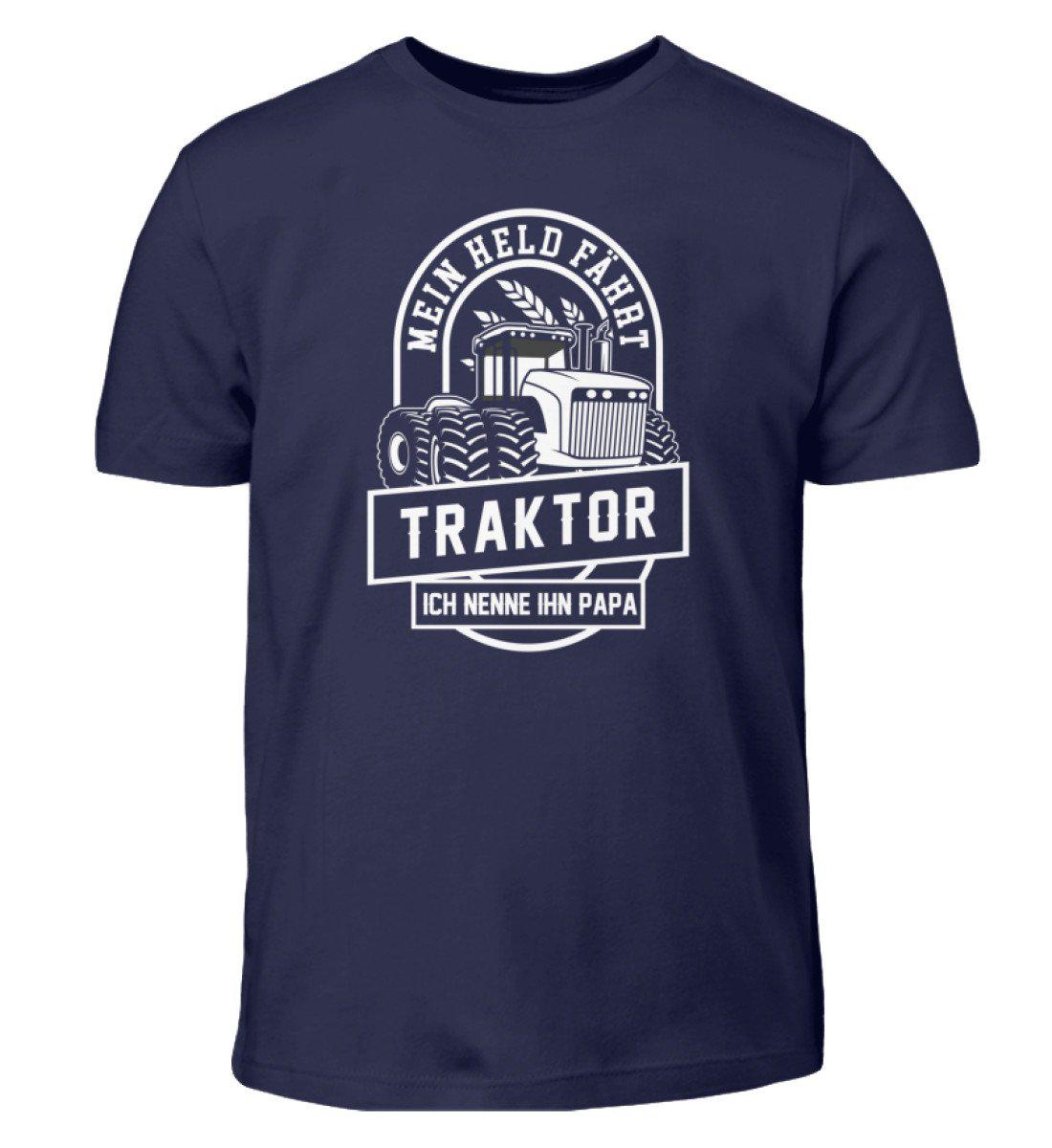 Papa Traktor Held · Kinder T-Shirt-Kinder T-Shirt-Navy-3/4 (98/104)-Agrarstarz