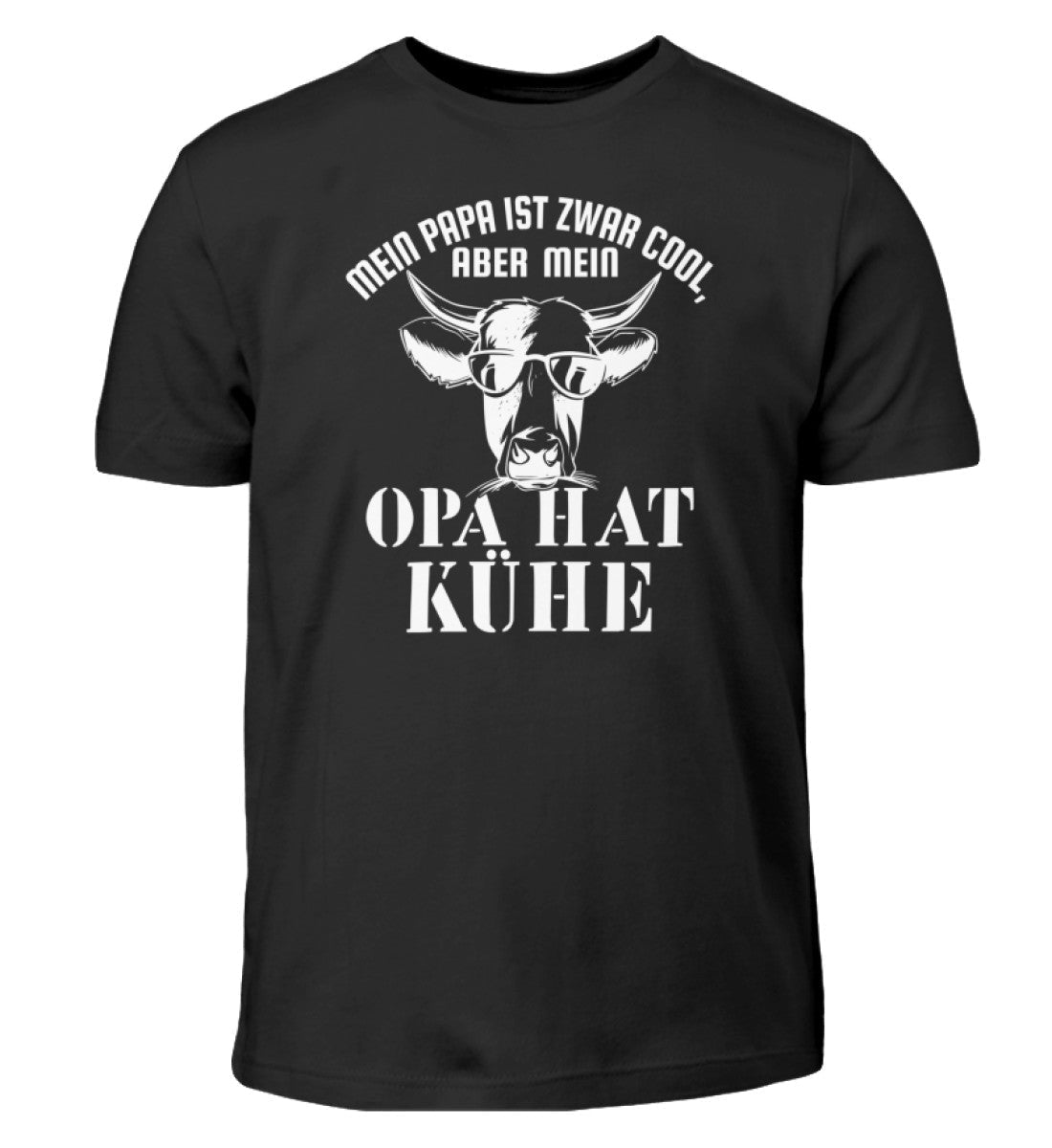 Papa ist cool aber Opa hat Kühe · Kinder T-Shirt-Kinder T-Shirt-Black-12/14 (152/164)-Agrarstarz