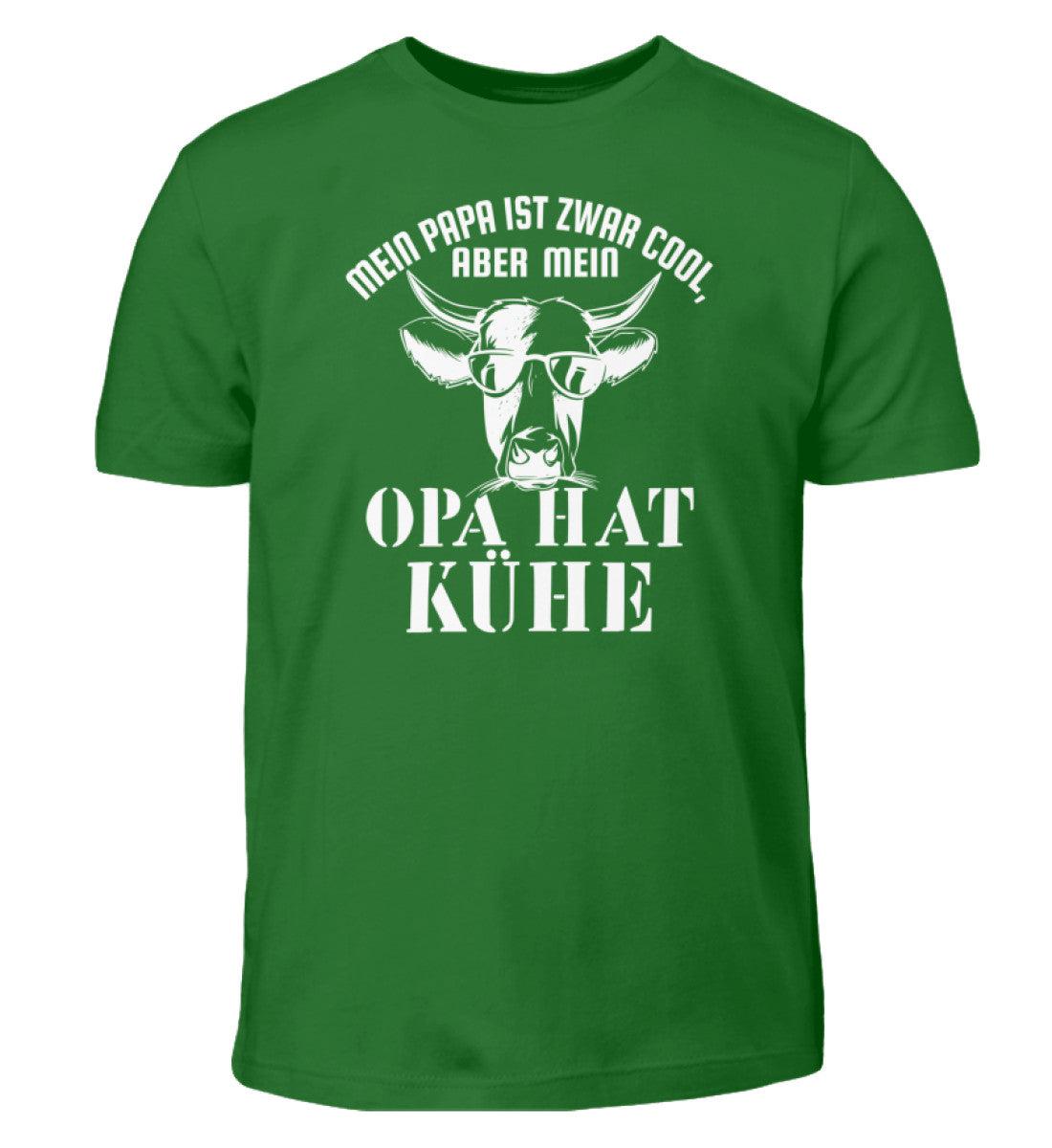 Papa ist cool aber Opa hat Kühe · Kinder T-Shirt-Kinder T-Shirt-Kelly Green-12/14 (152/164)-Agrarstarz