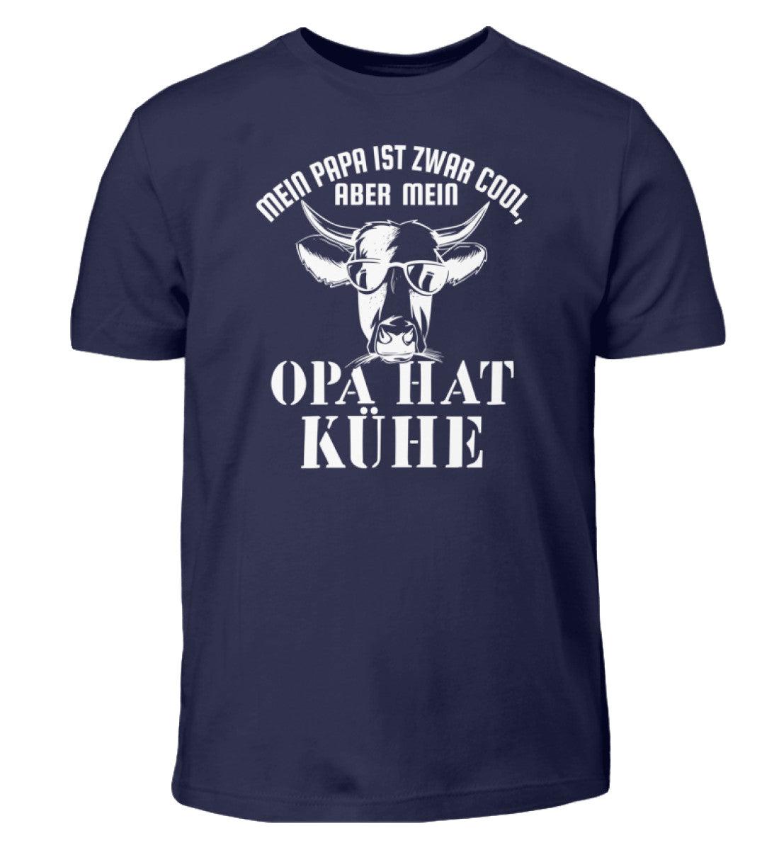 Papa ist cool aber Opa hat Kühe · Kinder T-Shirt-Kinder T-Shirt-Navy-12/14 (152/164)-Agrarstarz