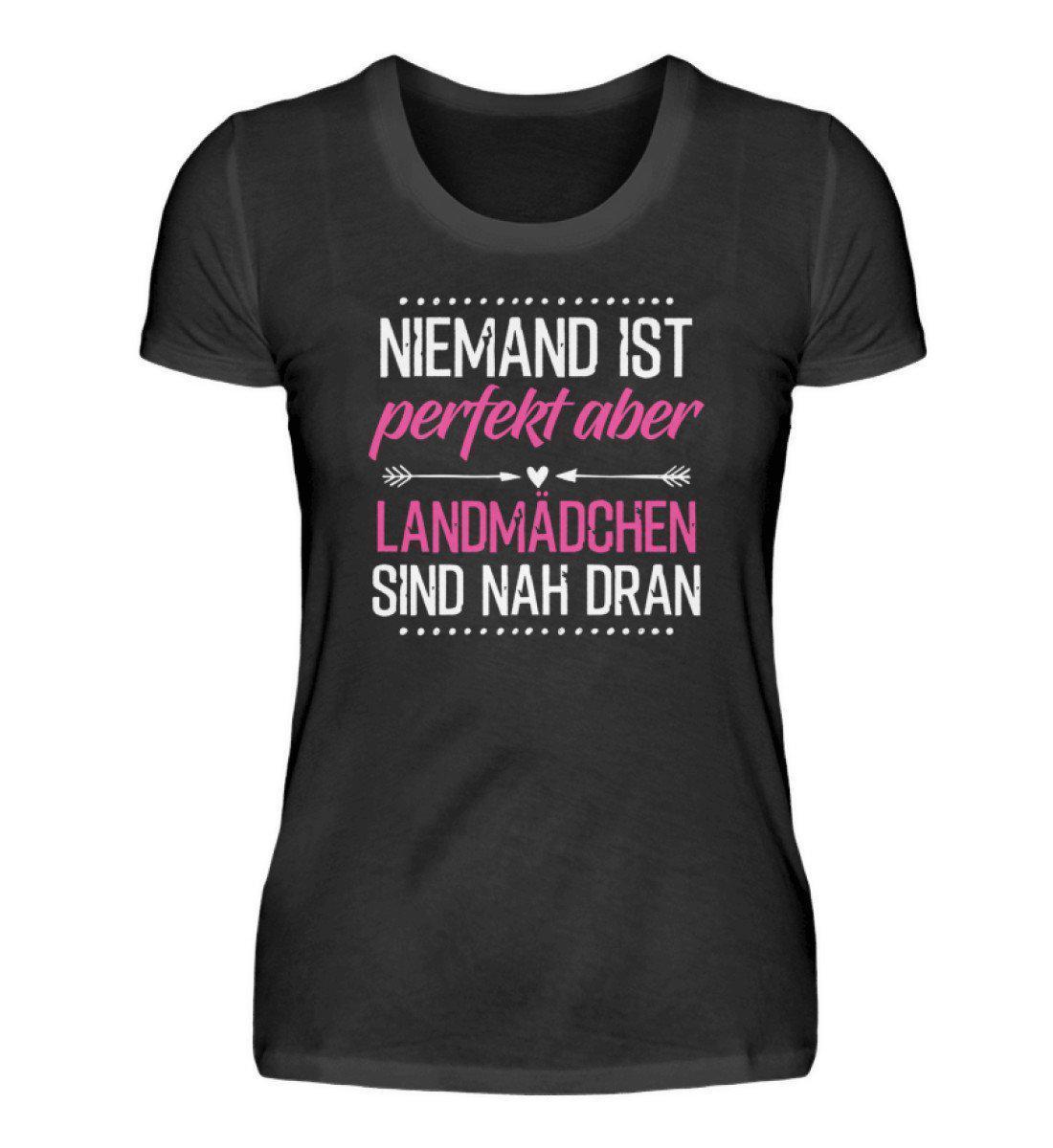 Perfekt Landmädchen · Damen T-Shirt-Damen Basic T-Shirt-Black-S-Agrarstarz