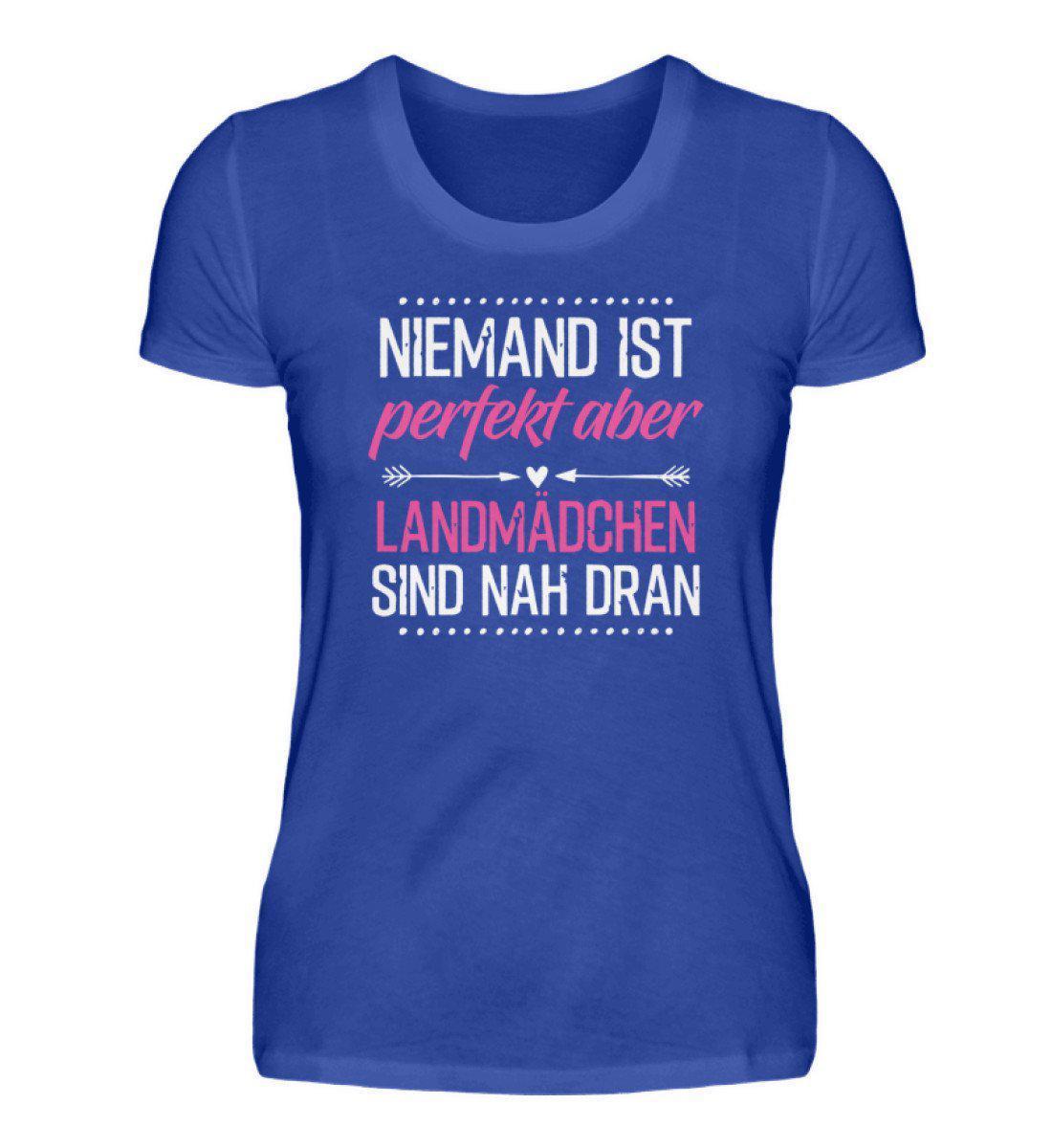 Perfekt Landmädchen · Damen T-Shirt-Damen Basic T-Shirt-Neon Blue-S-Agrarstarz