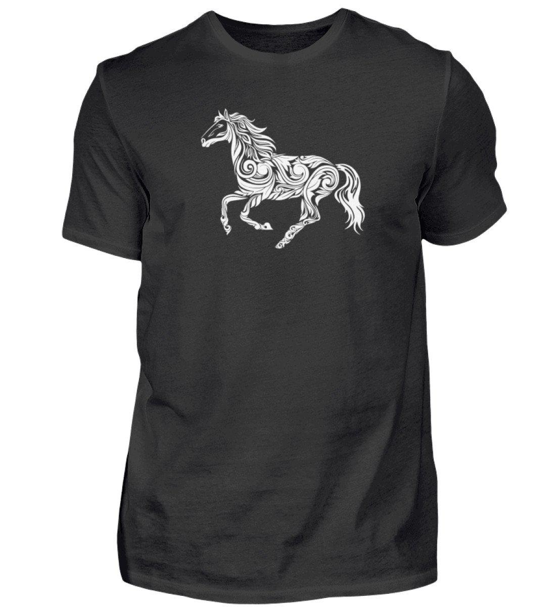 Pferd Abstrakt · Herren T-Shirt-Herren Basic T-Shirt-Black-S-Agrarstarz